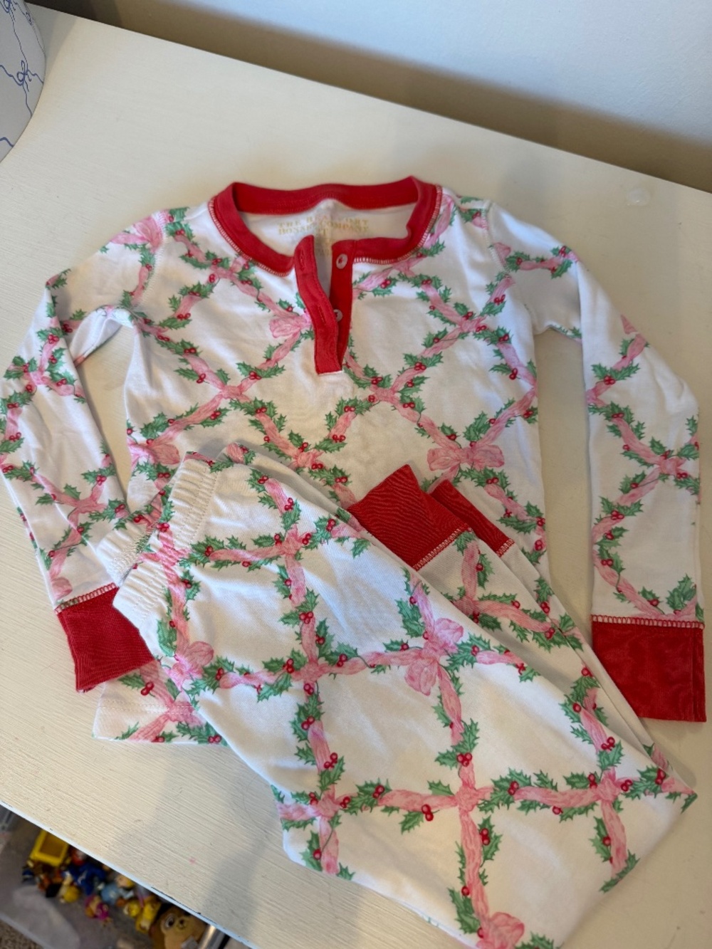 TBBC girls 2T Sara Jane sweet Dream set in Holly Day with Richmond Red